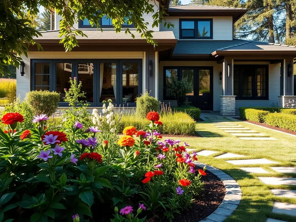 A well-maintained residential property with a manicured lawn, showcasing the property management services offered by Atika Works.